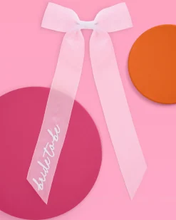 Bride To Be Bow - White Embroidered Bow