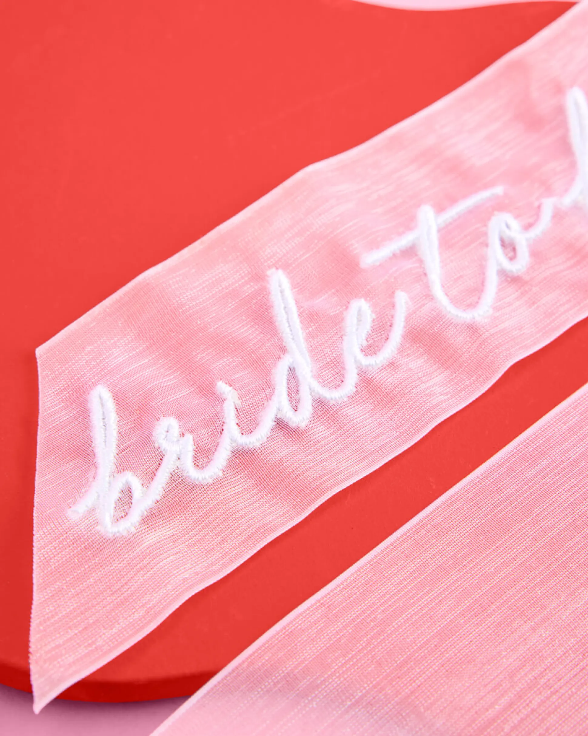 Bride To Be Bow - White Embroidered Bow