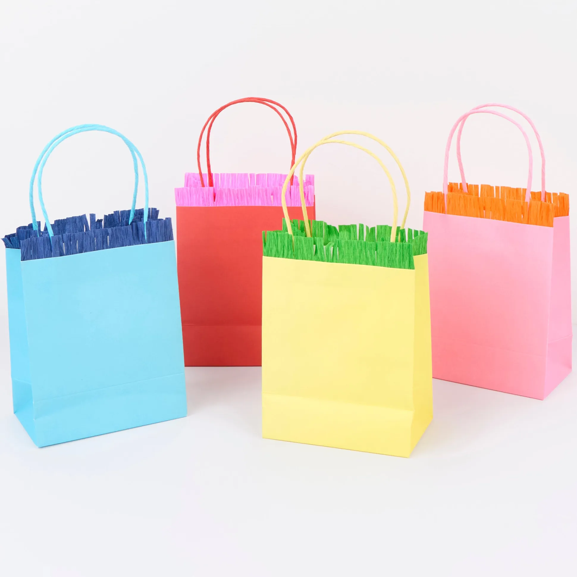 Bright Fringed Party Bags (x 8)