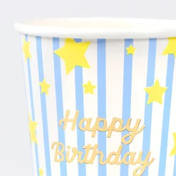 Bright Star Happy Birthday Cups (x 8)