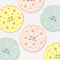 Bright Star Happy Birthday Side Plates (x 8)