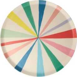 Bright Stripe Large Bamboo Plates, Set of 6