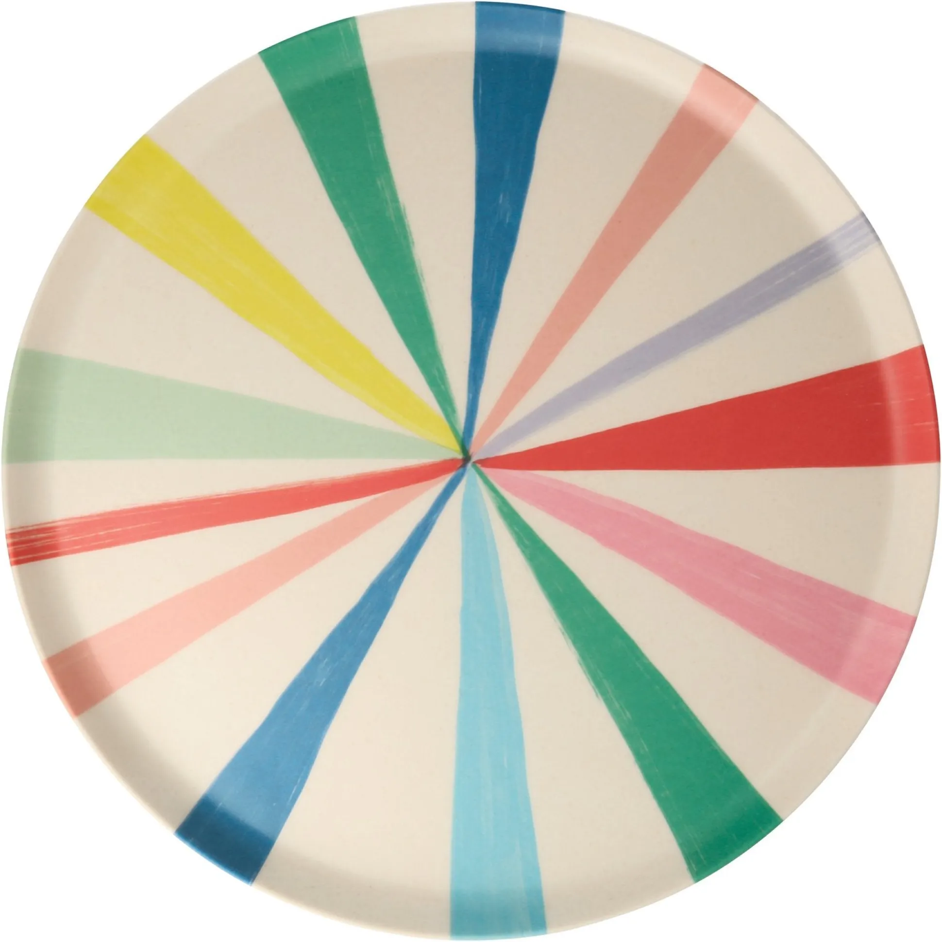 Bright Stripe Large Bamboo Plates, Set of 6