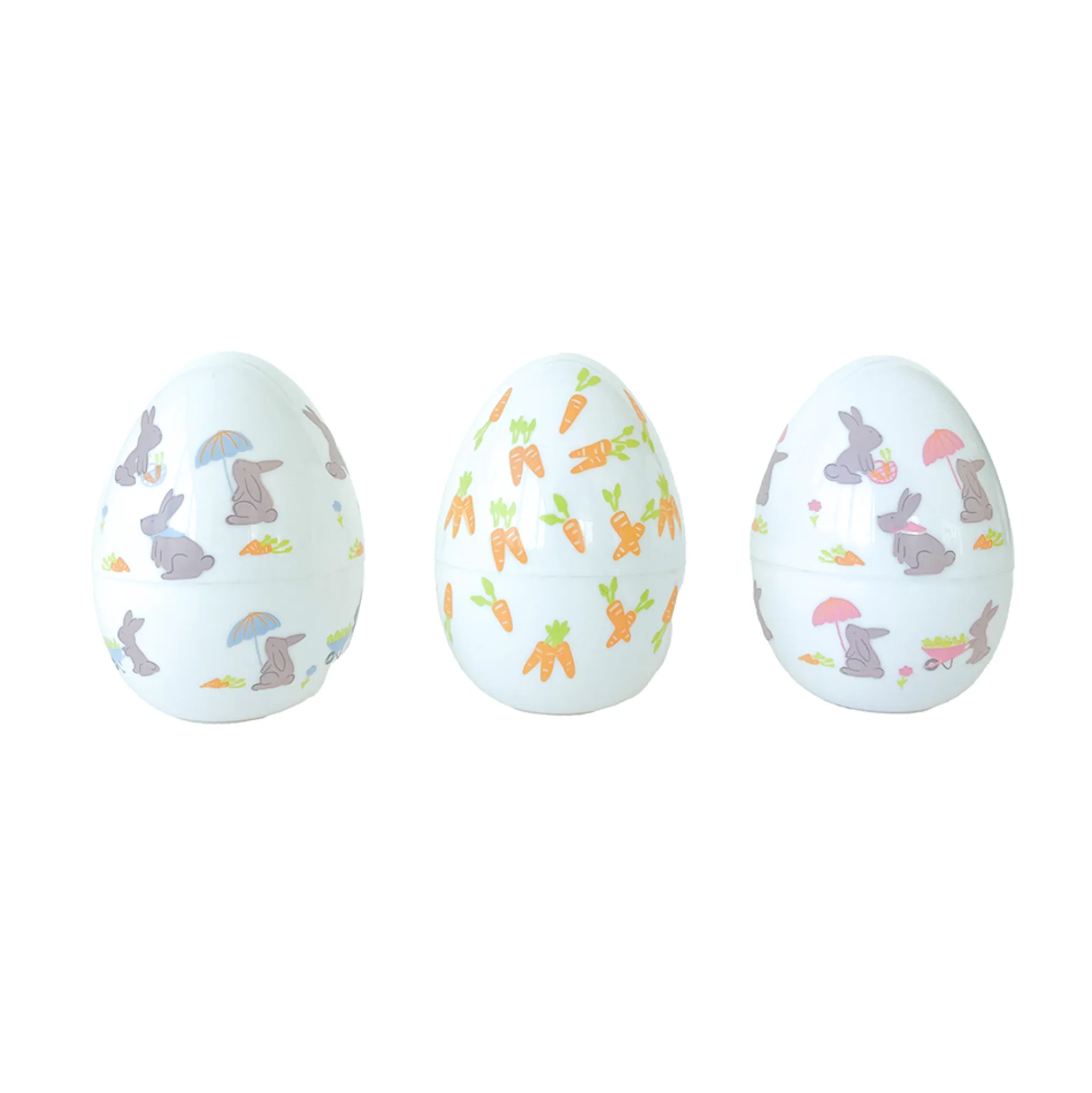 Bunnies In The Garden Fancy Plastic Easter Eggs, Pack of 24