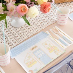 Bunnies In The Garden Large "Garden Shed" Plates, Pack of 8