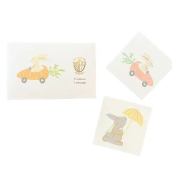 Bunnies In The Garden Temporary Tattoos, Pack of 2