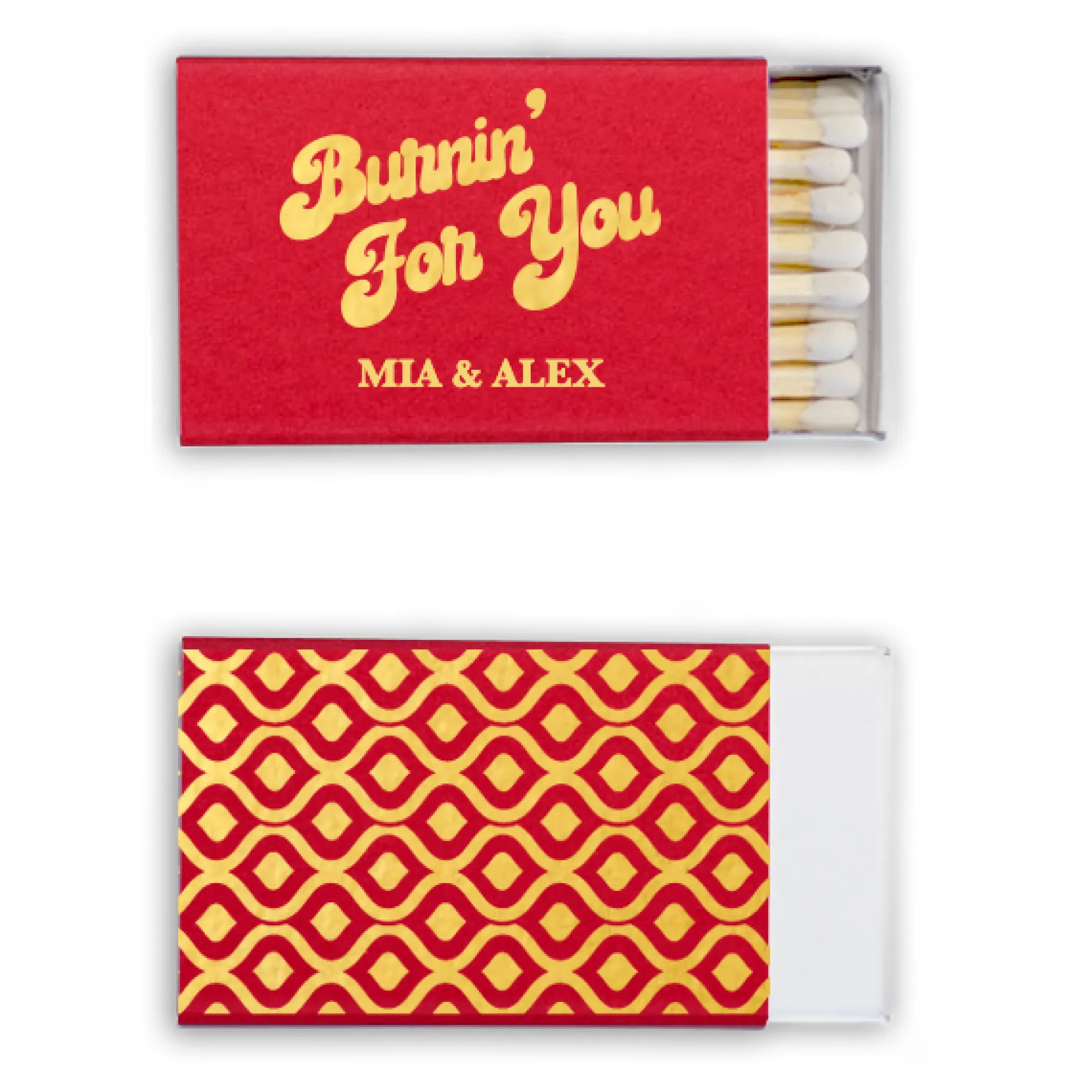Burnin' For You Custom Matches, Gold Foil