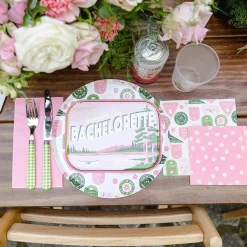 Camp Bachelorette Badge Dinner Plates, Pack of 8