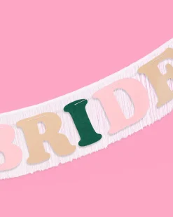 Camp Bride Banner - White String & Felt Banner