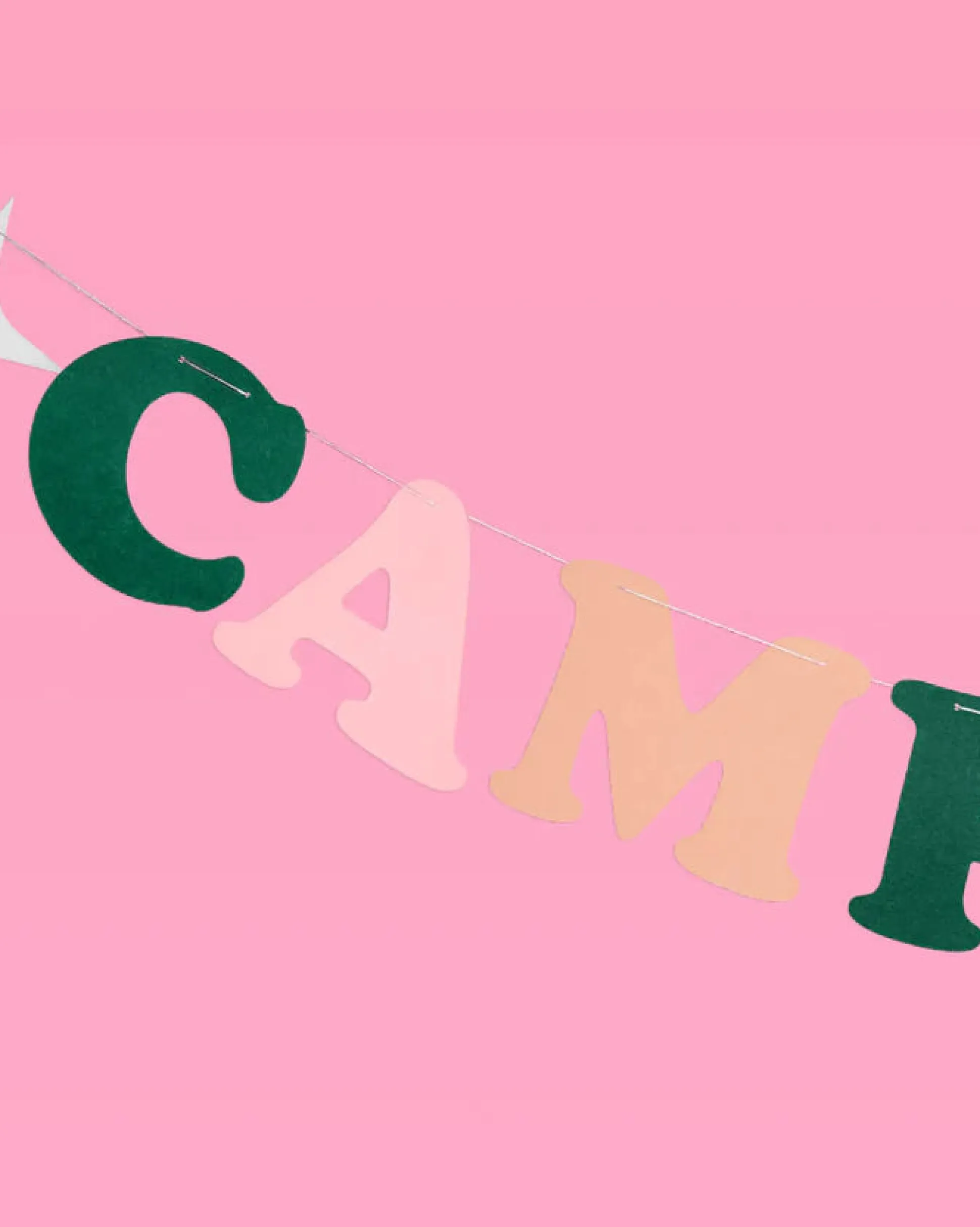 Camp Bride Banner - White String & Felt Banner