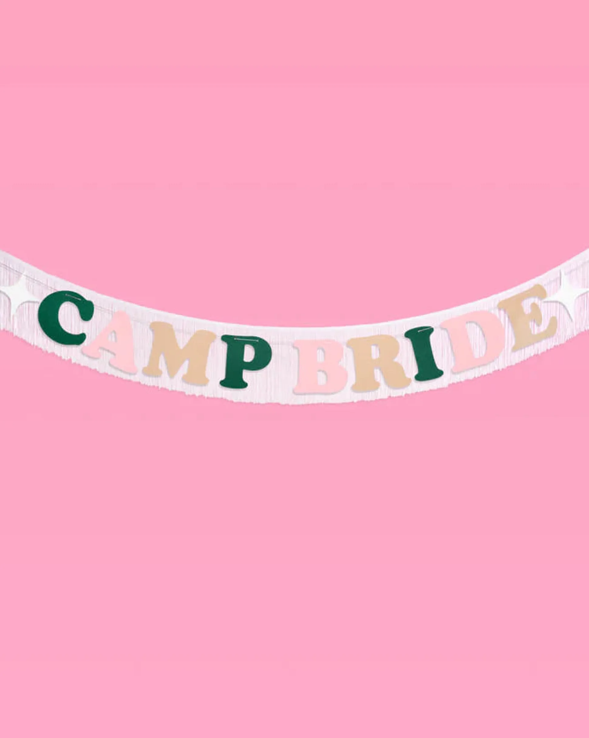 Camp Bride Banner - White String & Felt Banner