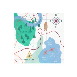 Camping Adventure Map Large Napkins, Set of 16