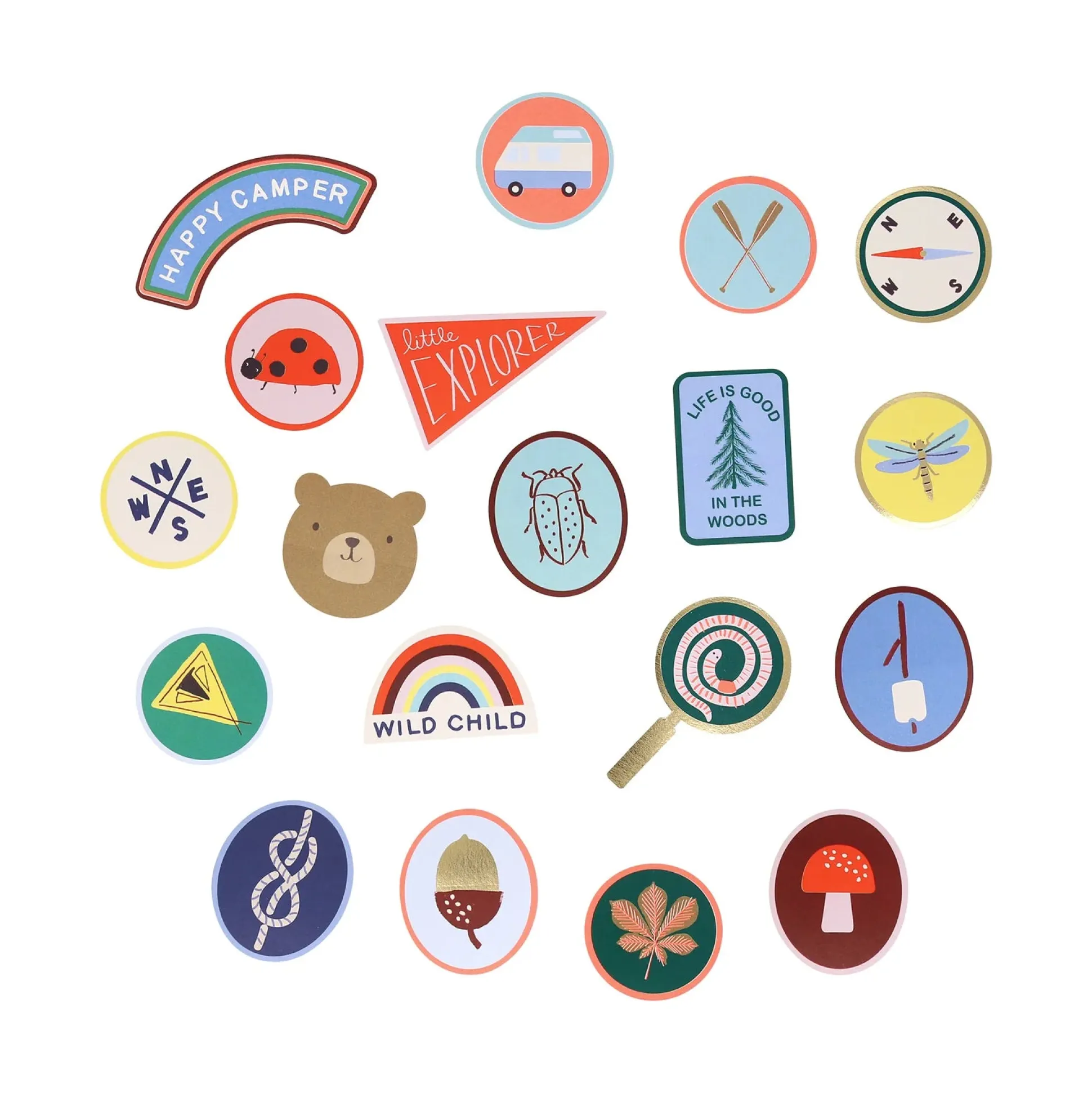 Camping Adventure Stickers, Set of 25