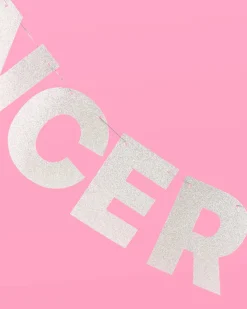 Cancer Season Banner - Silver Glitter Banner