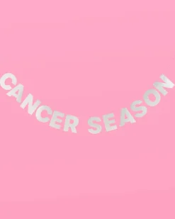 Cancer Season Banner - Silver Glitter Banner