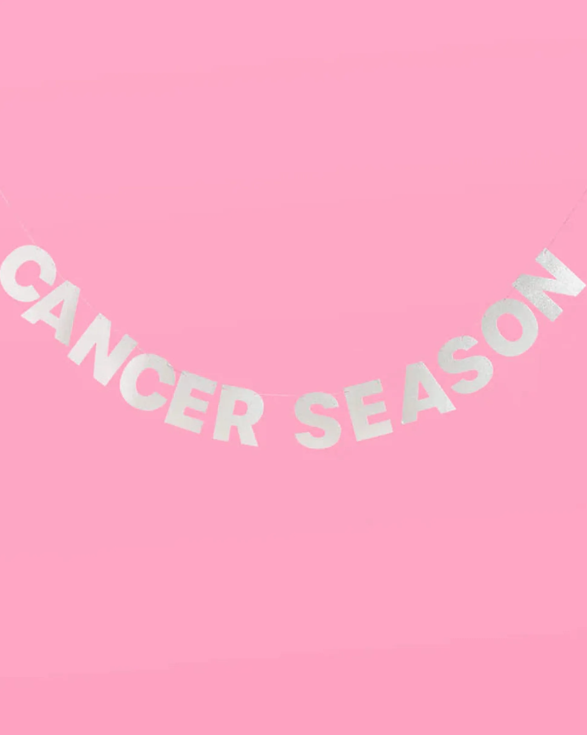 Cancer Season Banner - Silver Glitter Banner