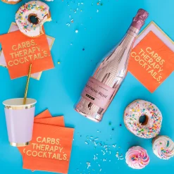 Carbs, Therapy, Cocktails Witty Cocktail Napkins, Pack of 20
