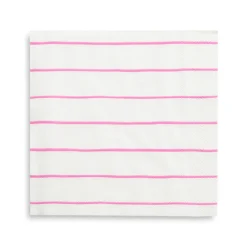 Cerise Frenchie Striped Large Napkins, Pack of 16