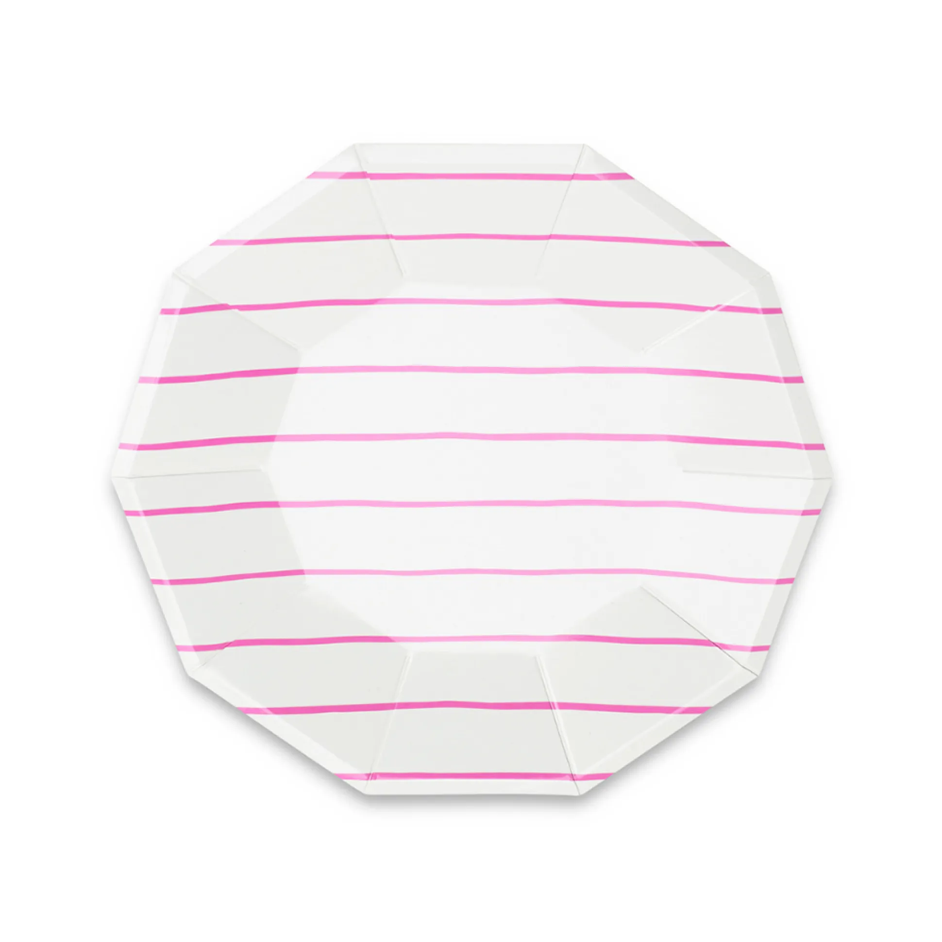 Cerise Frenchie Striped Small Plates, Pack of 8