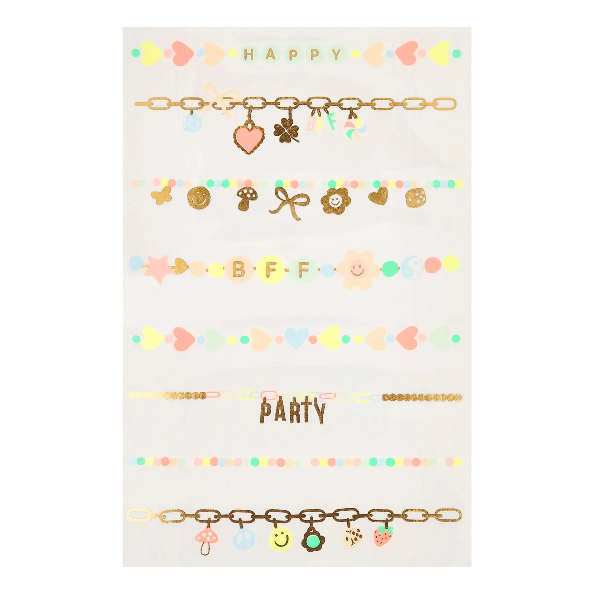 Charm Bracelet Temporary Tattoos (x 2 sheets)