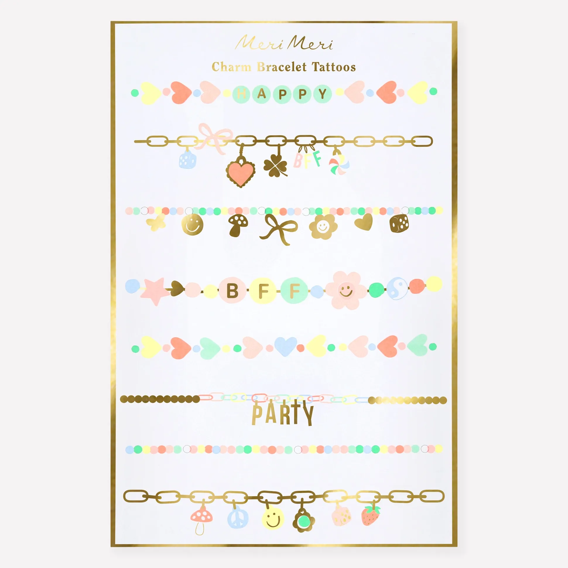 Charm Bracelet Temporary Tattoos (x 2 sheets)