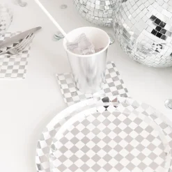Check It! Dazzling Diamond Dinner Plates, Pack of 8