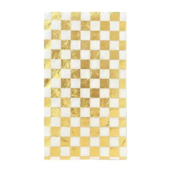 Check It! Gold Clash Check Guest Napkins, Pack of 16