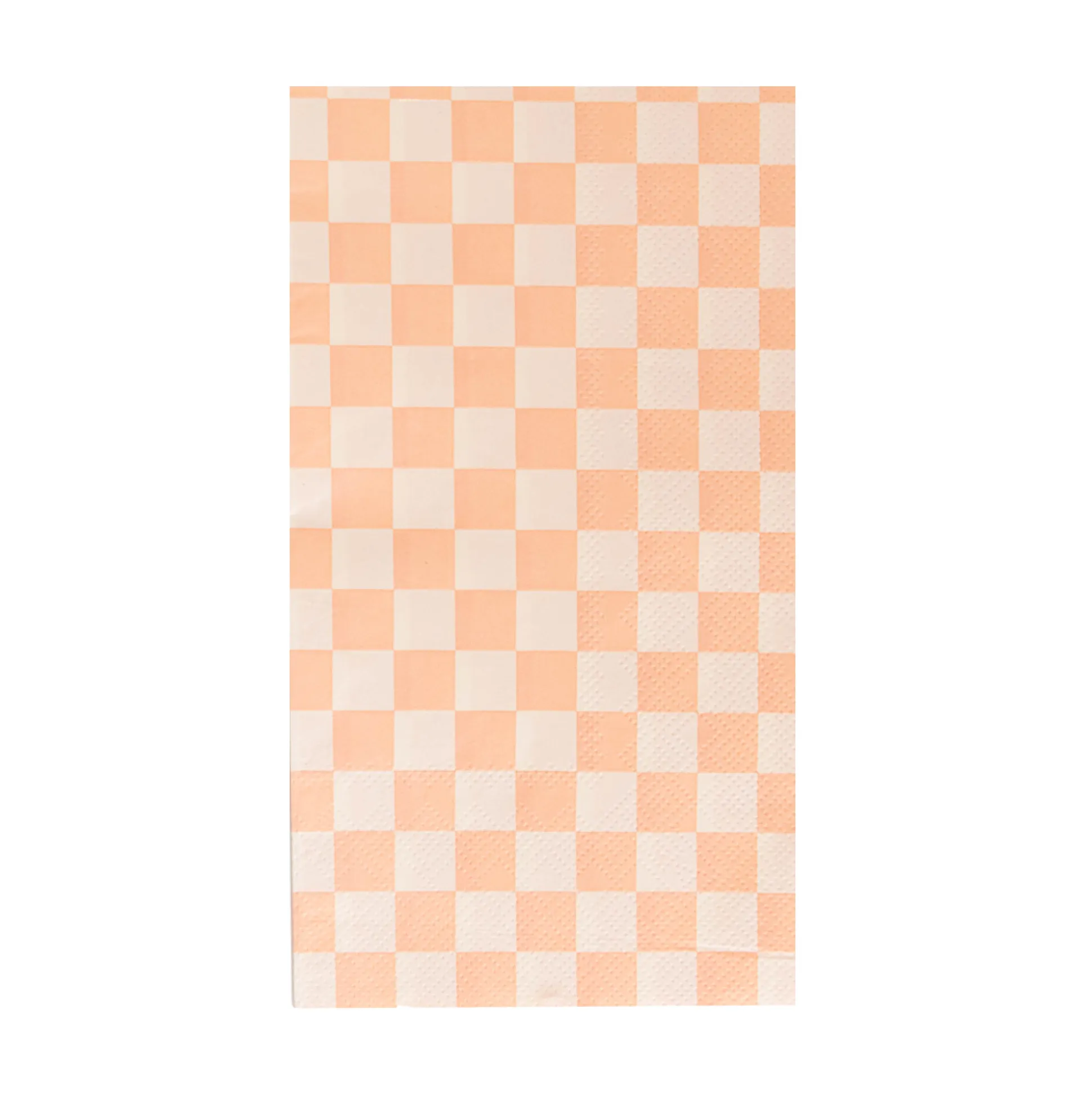 Check It! Peaches N' Cream Check Guest Napkins, Pack of 16