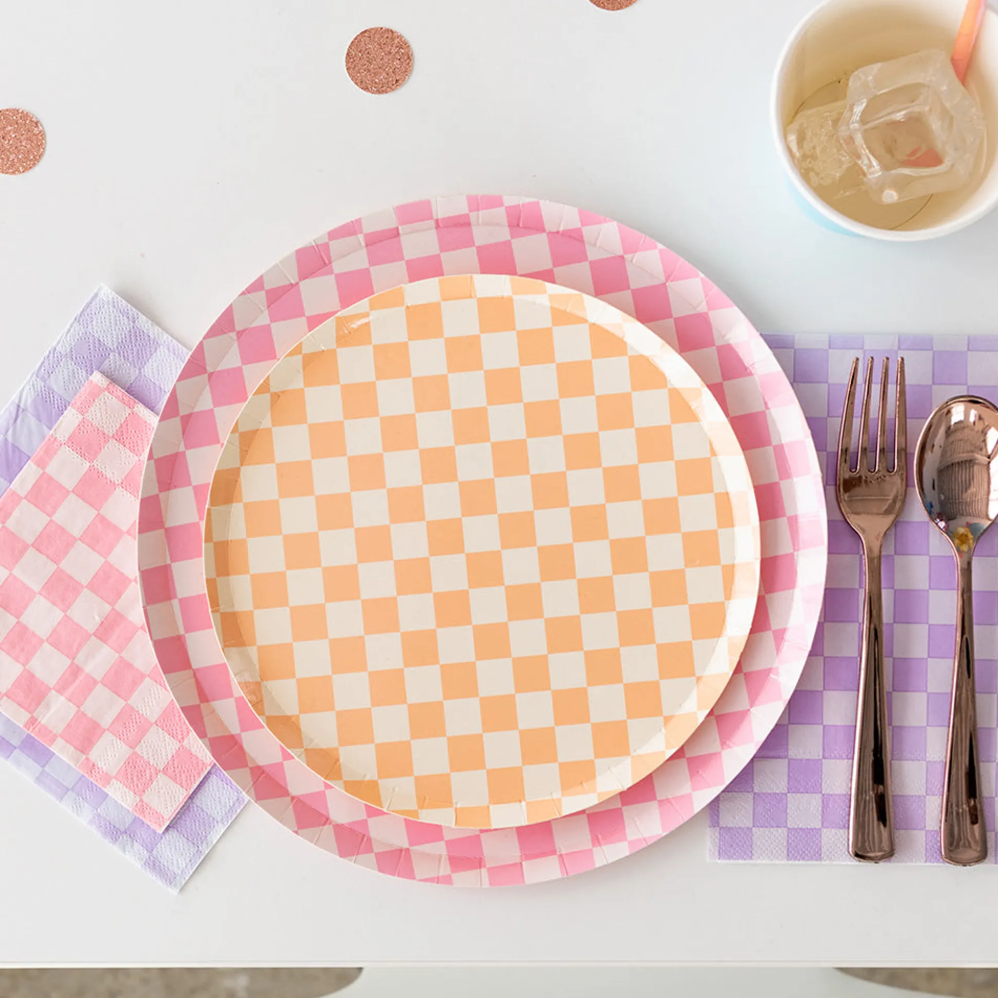 Check It! Purple Posse Check Guest Napkins, Pack of 16