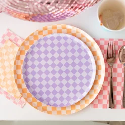 Check It! Tickle Me Pink Check Guest Napkins, Pack of 16