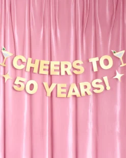 Cheers to 50 Years Banner - 3D paper banner