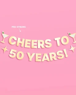 Cheers to 50 Years Banner - 3D paper banner