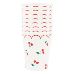 Cherry Pattern Cups, Set of 8