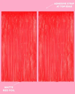 Cherry Red Curtain - set of 2 curtains