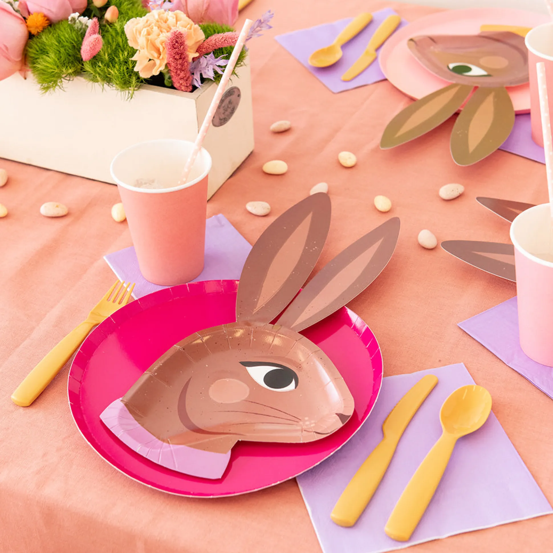 Chocolate Bunny Dinner Plates, Pack of 8