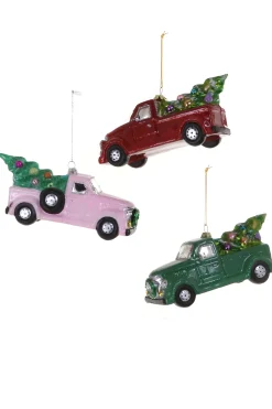 Christmas Greeting Truck Ornaments, Set of 6