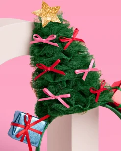Christmas Tree Headband - green tulle headband