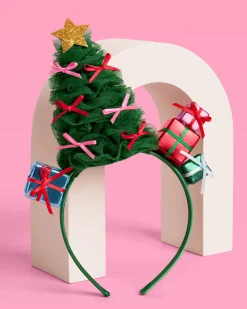 Christmas Tree Headband - green tulle headband