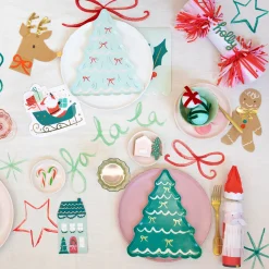 Christmas Tree With Bows Plates, Pack of 8