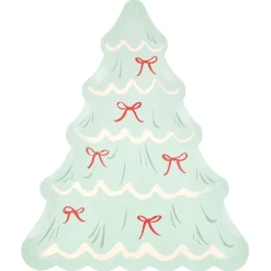 Christmas Tree With Bows Plates, Pack of 8