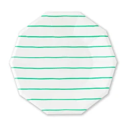 Clover Frenchie Striped Large Plates, Pack of 8