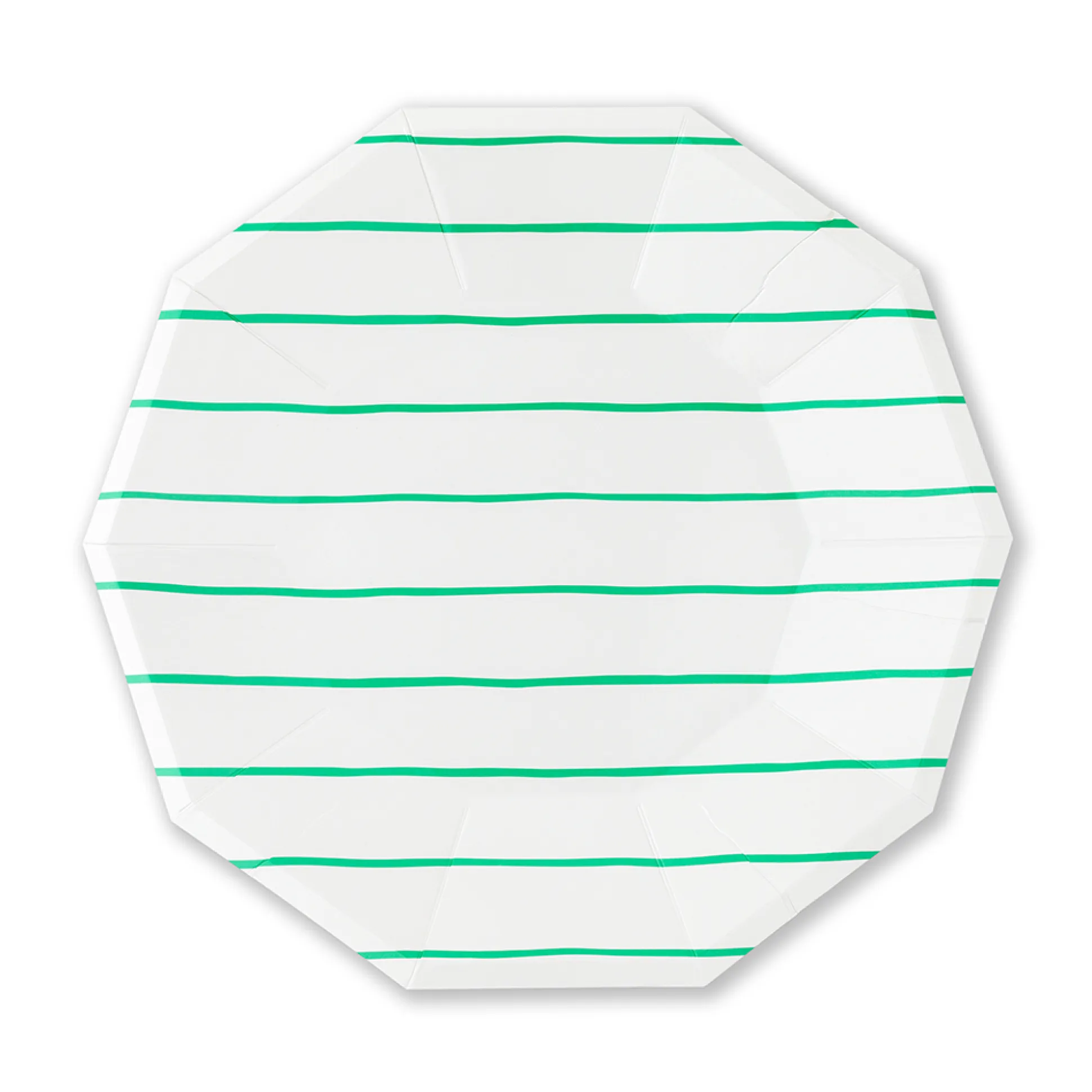 Clover Frenchie Striped Large Plates, Pack of 8