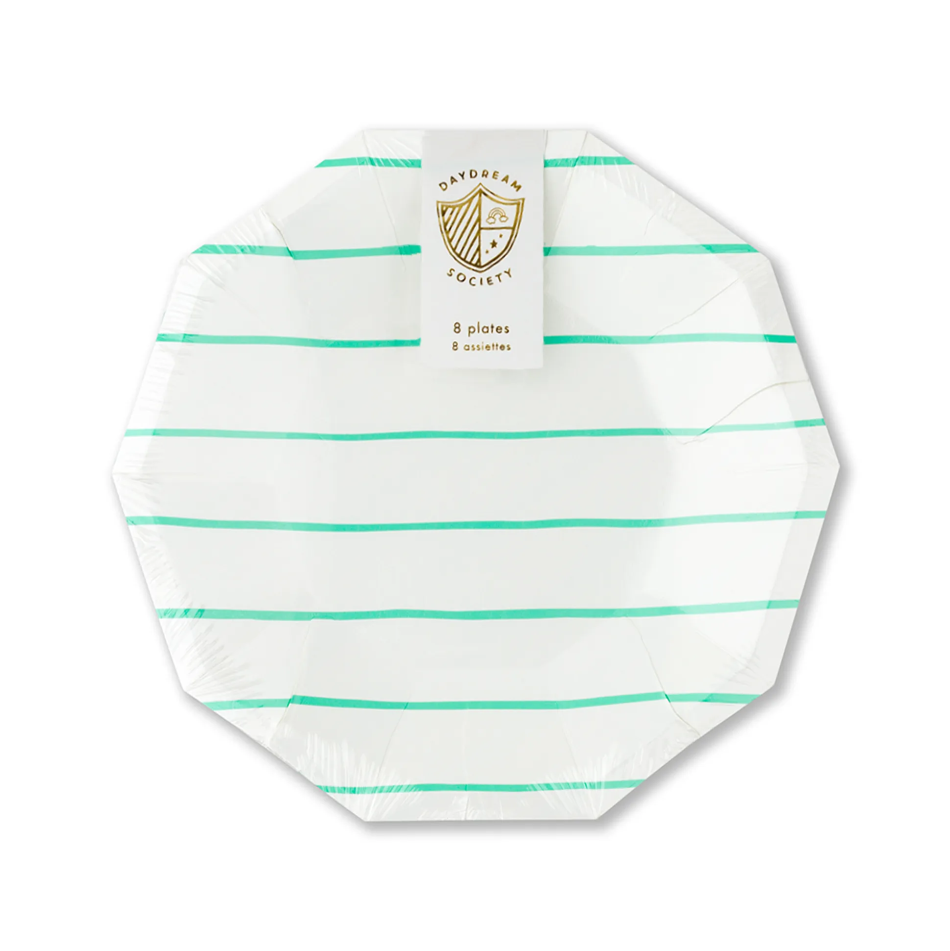 Clover Frenchie Striped Small Plates, Pack of 8
