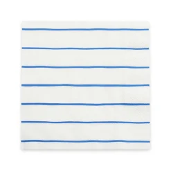 Cobalt Frenchie Striped Large Napkins, Pack of 16