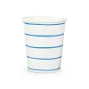Cobalt Frenchie Striped 9 oz Cups, Pack of 8