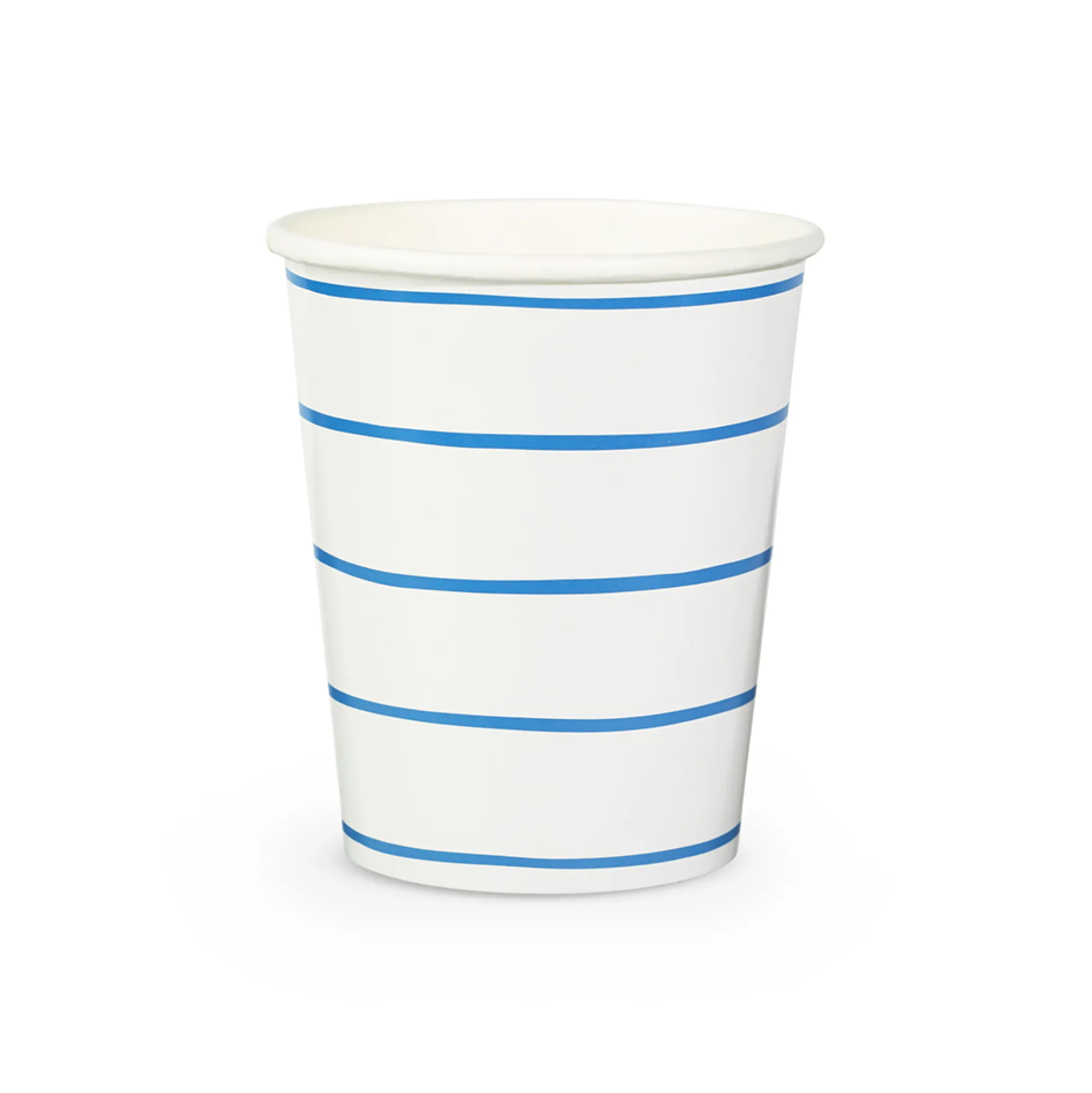 Cobalt Frenchie Striped 9 oz Cups, Pack of 8