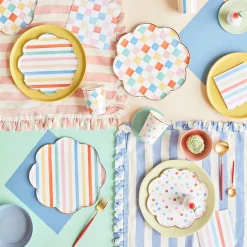 Colorful Pattern Side Plates, Assorted Pack of 8