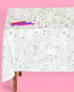 Color Me Merry Tablecloth - coloring tablecloth