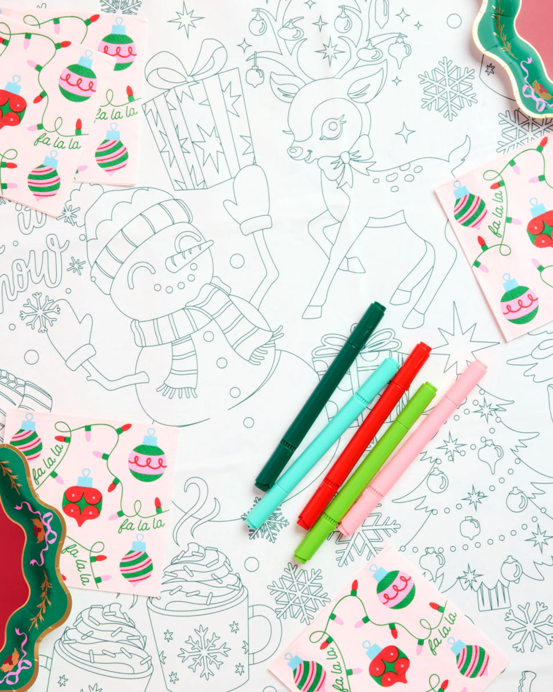 Color Me Merry Tablecloth - coloring tablecloth