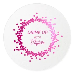 Confetti Frame Coasters, Fuchsia Foil
